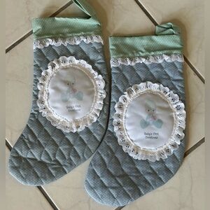 2 Vintage Precious Moments “Baby’s First Christmas” stockings